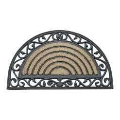 Van Cranenbroek Woondecoratie>Deurmat rubber-kokos halfrond 45x75cm