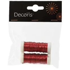 Decoris Woondecoratie>Draad metaal 3mm 6m rood 2st