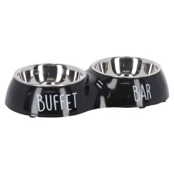 Friendly Pet Drink- En Voerbak Hond>Eetpot duo buffet zwart 2x230ml