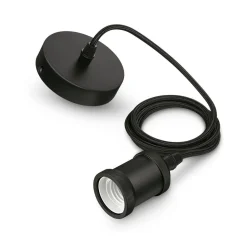 Philips Woondecoratie>Fitting antiek E27 zwart 2M plafond