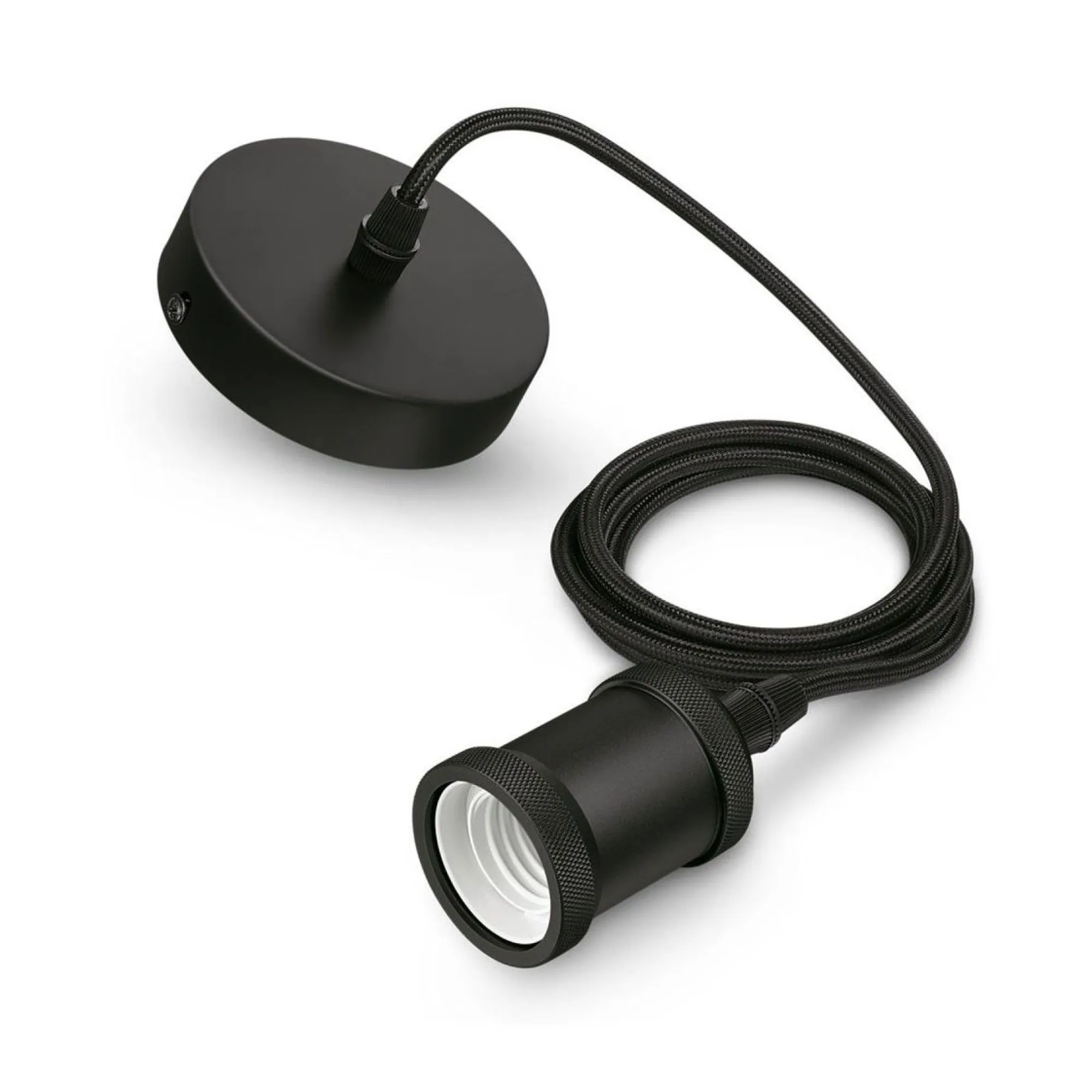 Philips Woondecoratie>Fitting antiek E27 zwart 2M plafond