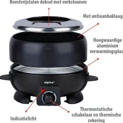 Alpina Koken & Tafelen>Fondueset 2,3 L 800W