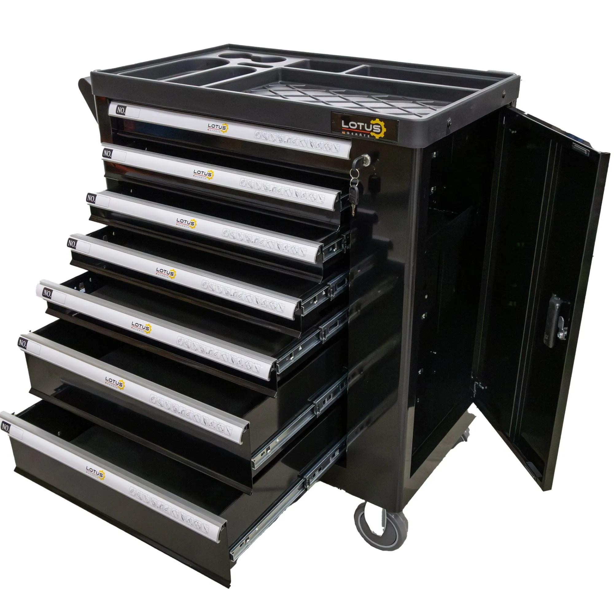 Lotus Opbergen>Gereedschapswagen 7 Lades met zijvak