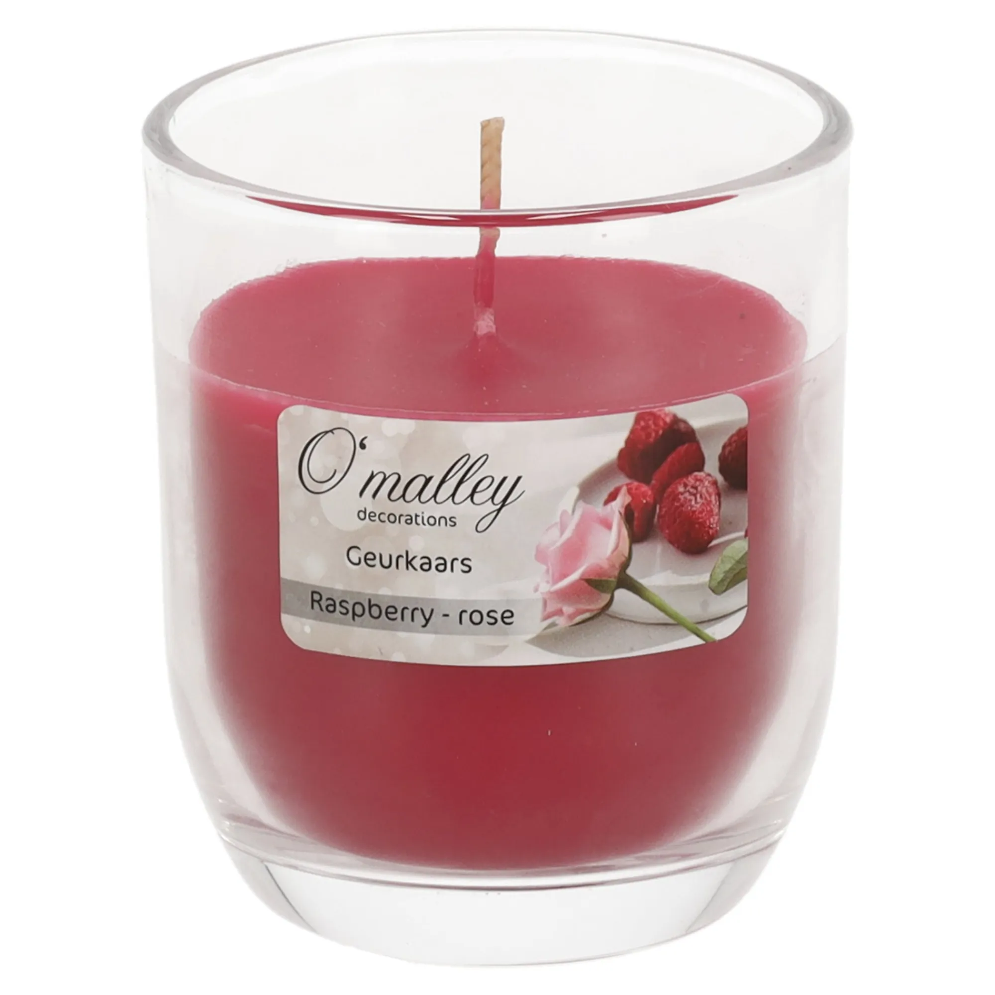 O'malley Kaarsen>Geurkaars in glas 7 x 8 cm - raspberry rose
