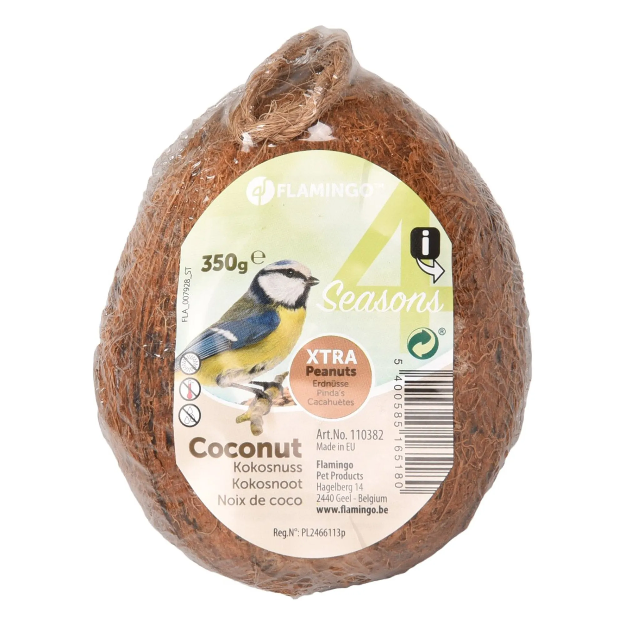 Flamingo Tuinvogels>Gevulde kokosnoot 350gr