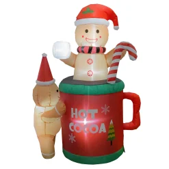 O'malley Kerstdecoratie>Gingerbread kop opblaasbaar 180cm