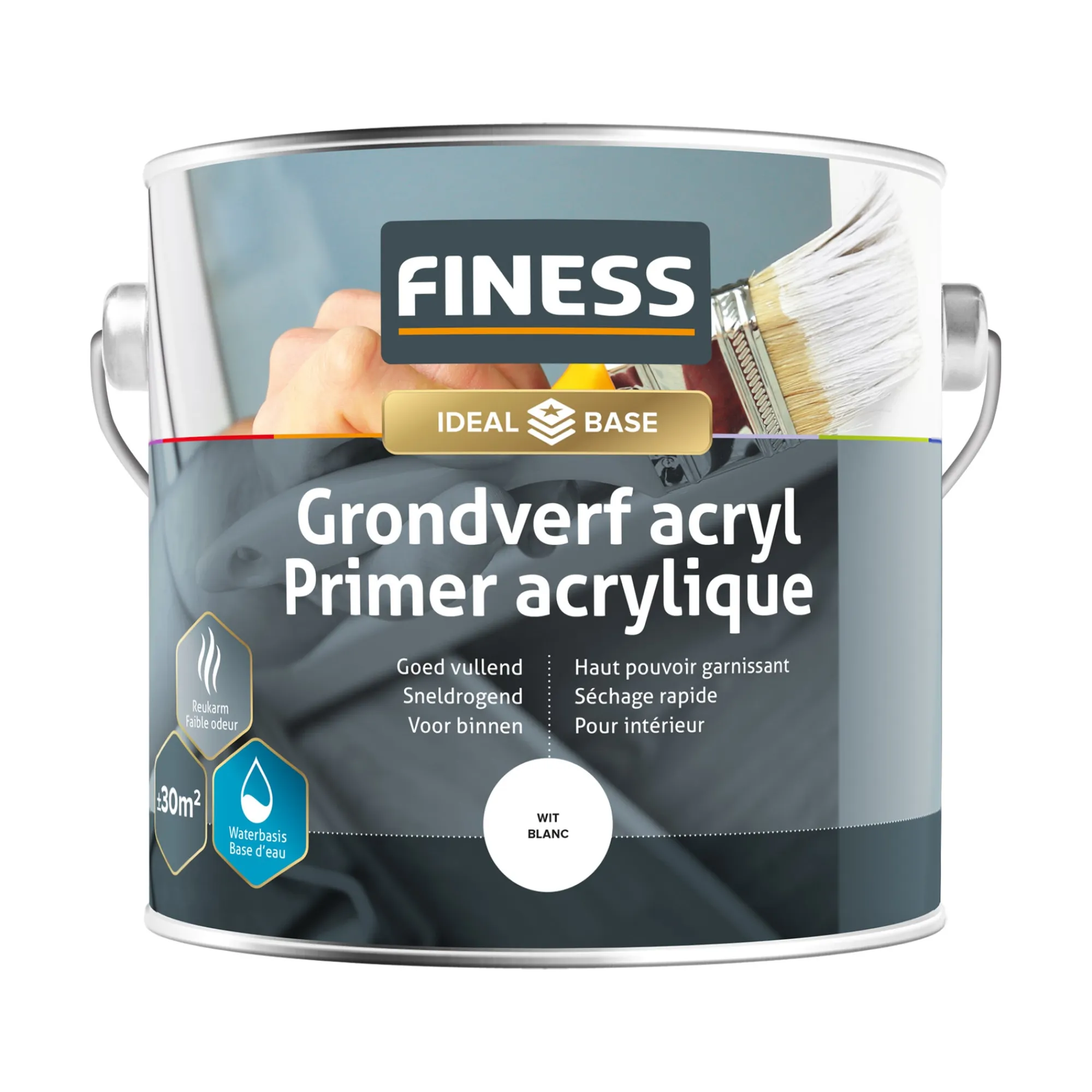 Finess Muurverf>Grondverf acryl wit 2.5L
