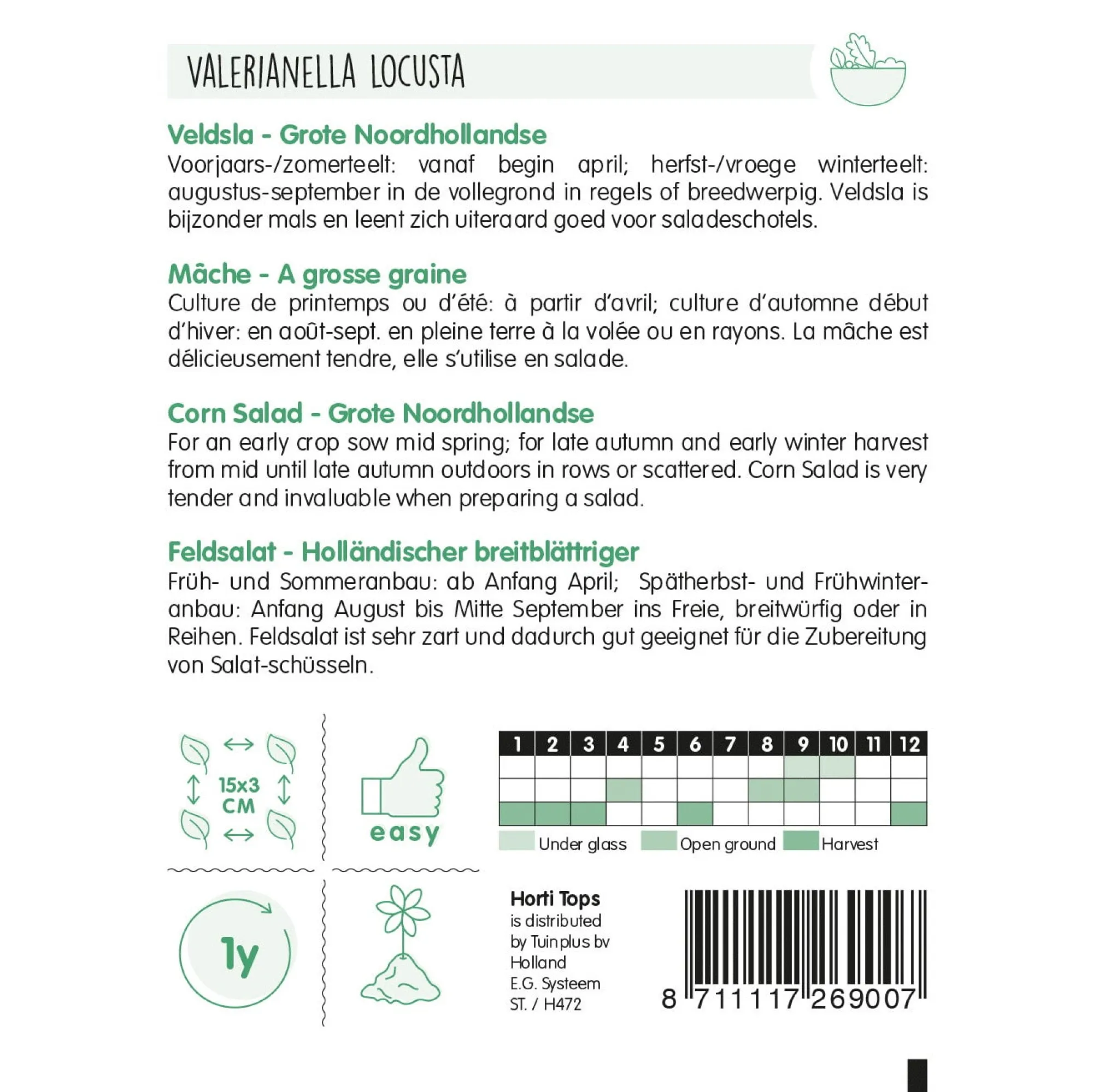 Horti Tops Moestuin>Grote Noordhollandse Veldsla