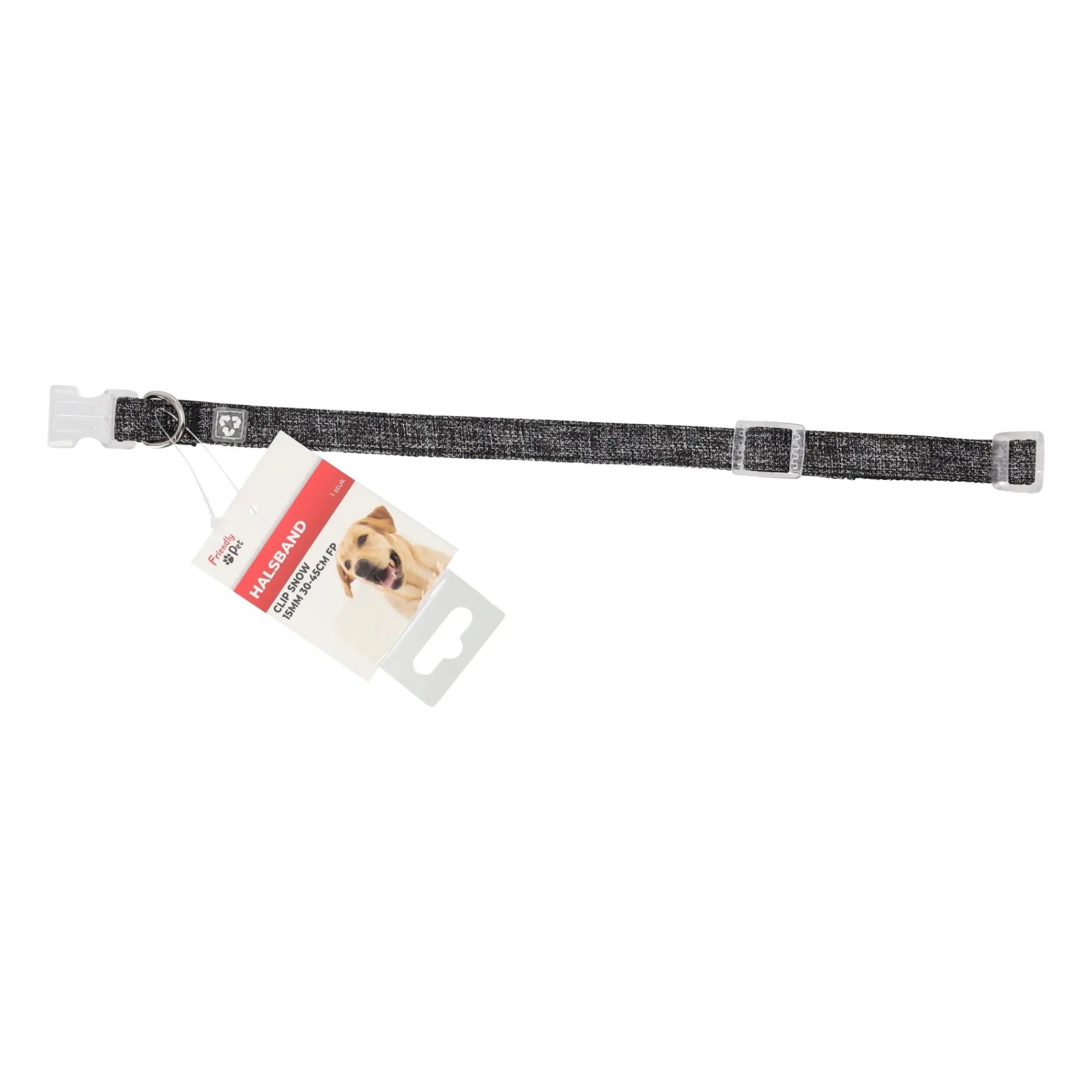Friendly Pet Hondenriem>Halsband clip snow 15mm 30-45cm FP