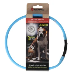 Flamingo Hondenriem>Halsband visio LED jumbo 7mm blauw