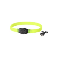 Flamingo Hondenriem>Halsband visio LED jumbo 7mm geel