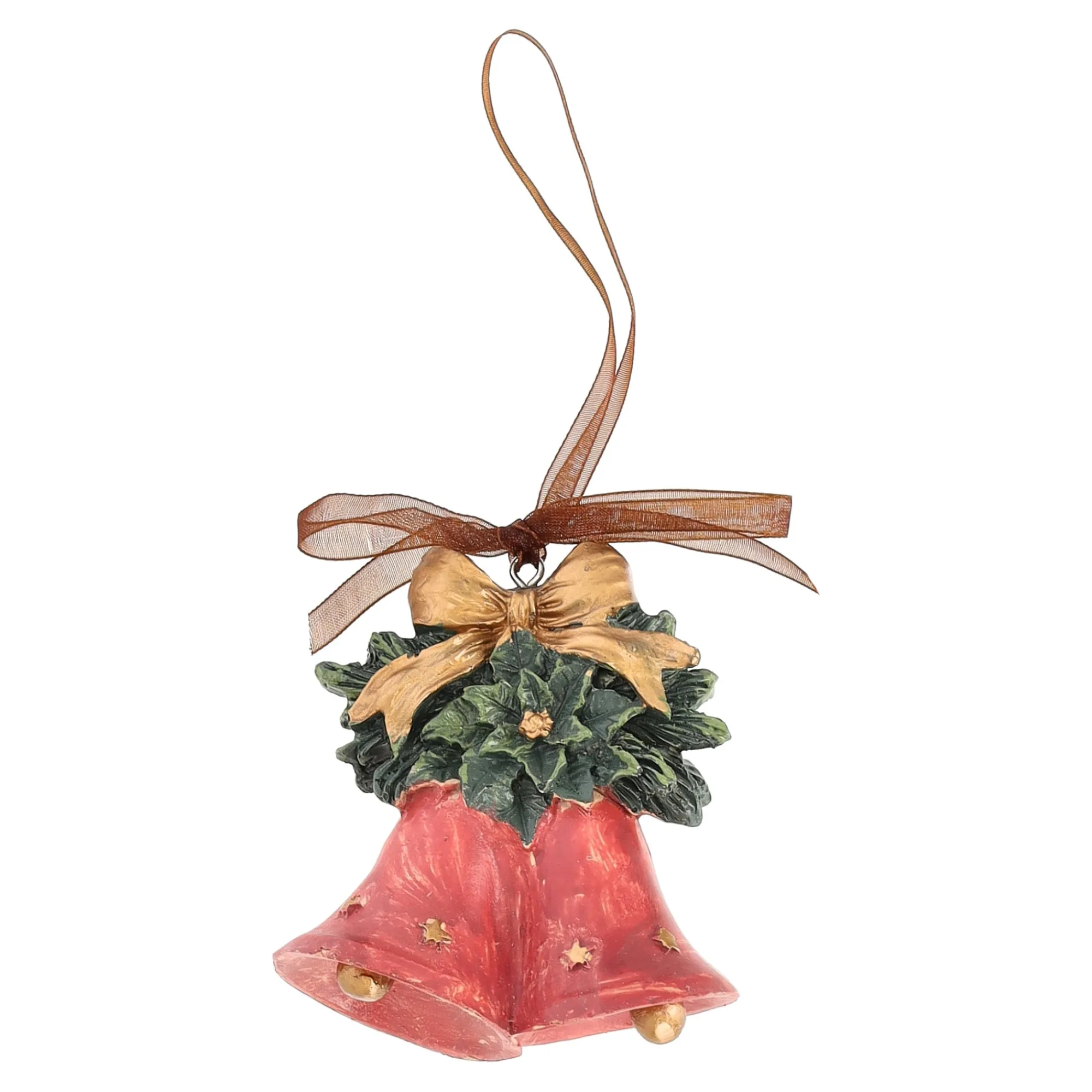 Kerstdecoratie|Kerstballen>Hanger bel rood 8 cm