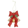 Kerstdecoratie|Kerstballen>Hanger bel strik rood 11 cm