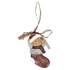Kerstdecoratie|Kerstballen>Hanger cadeau beer grijs 8 cm