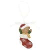 Kerstdecoratie|Kerstballen>Hanger cadeau beer groen 8 cm