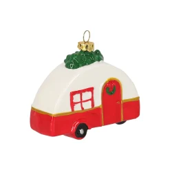 Kerstballen|Kerstdecoratie>Hanger caravan rood 10 x 8 cm