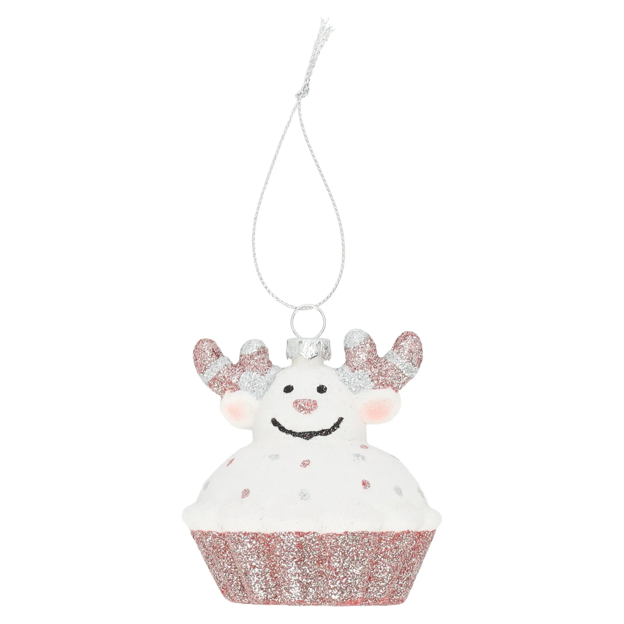 Kerstdecoratie|Kerstballen>Hanger cupcake rendier roze 7 x 8 cm