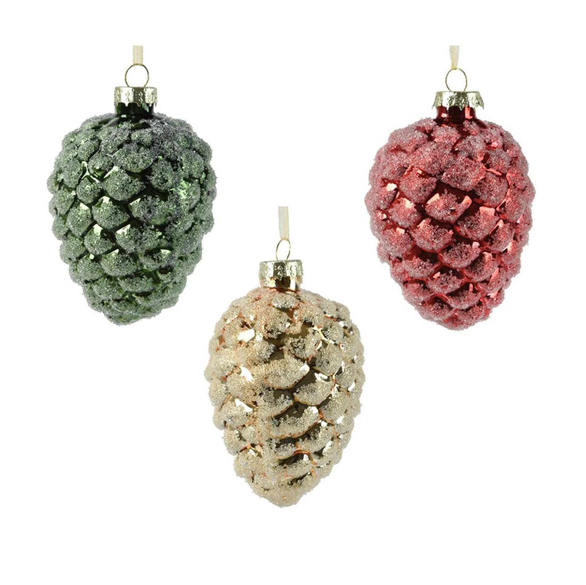 Decoris Kerstballen|Kerstdecoratie>Hanger dennenappel 9 cm