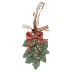 Kerstballen|Kerstdecoratie>Hanger dennenappel groen 9 cm