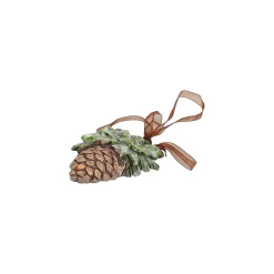 Kerstballen|Kerstdecoratie>Hanger dennenappel groot groen 9 cm
