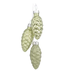 Mica Decorations Kerstballen|Kerstdecoratie>Hanger dennenappels groen 3cm