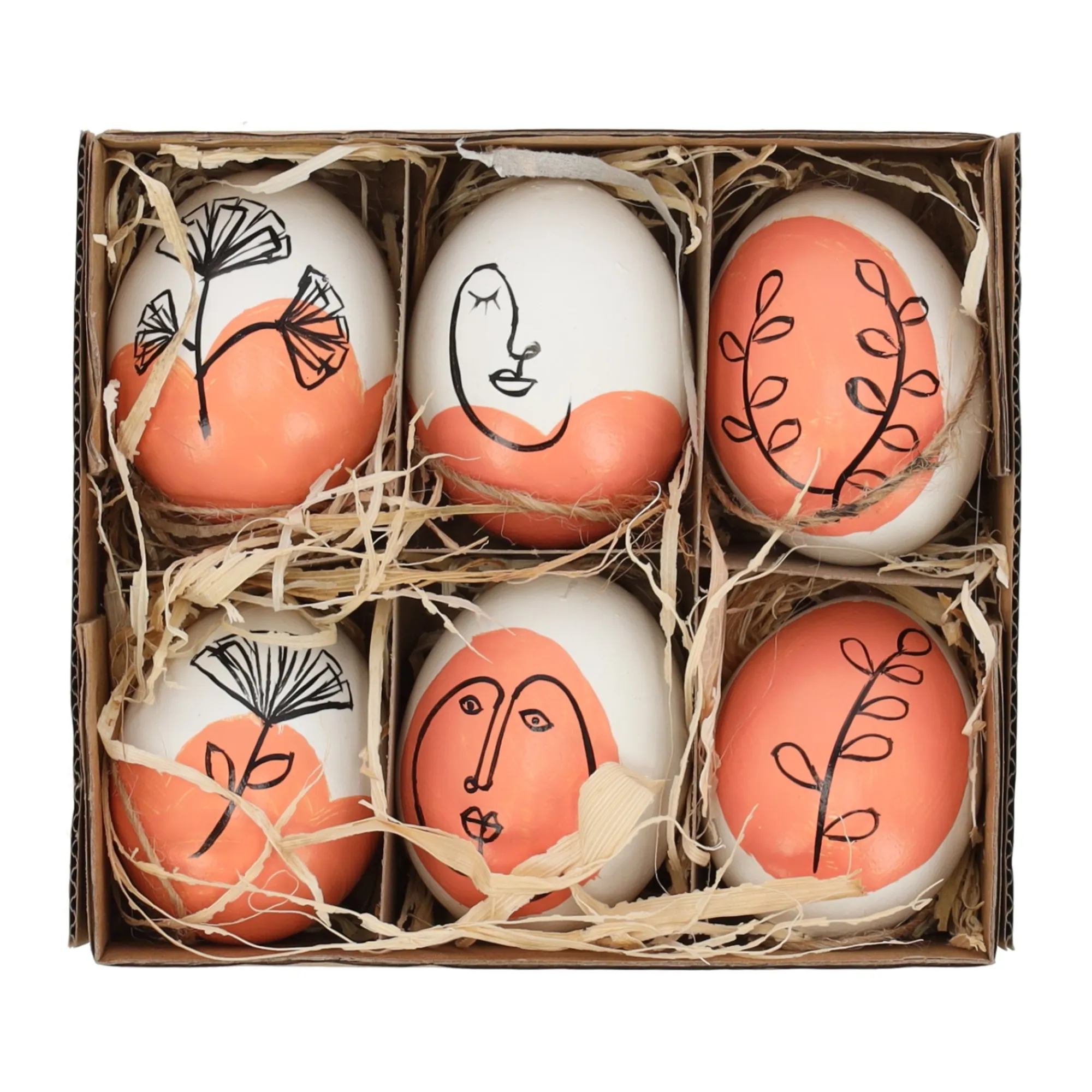 Natural Collections Pasen>Hanger ei nature oranje 6st
