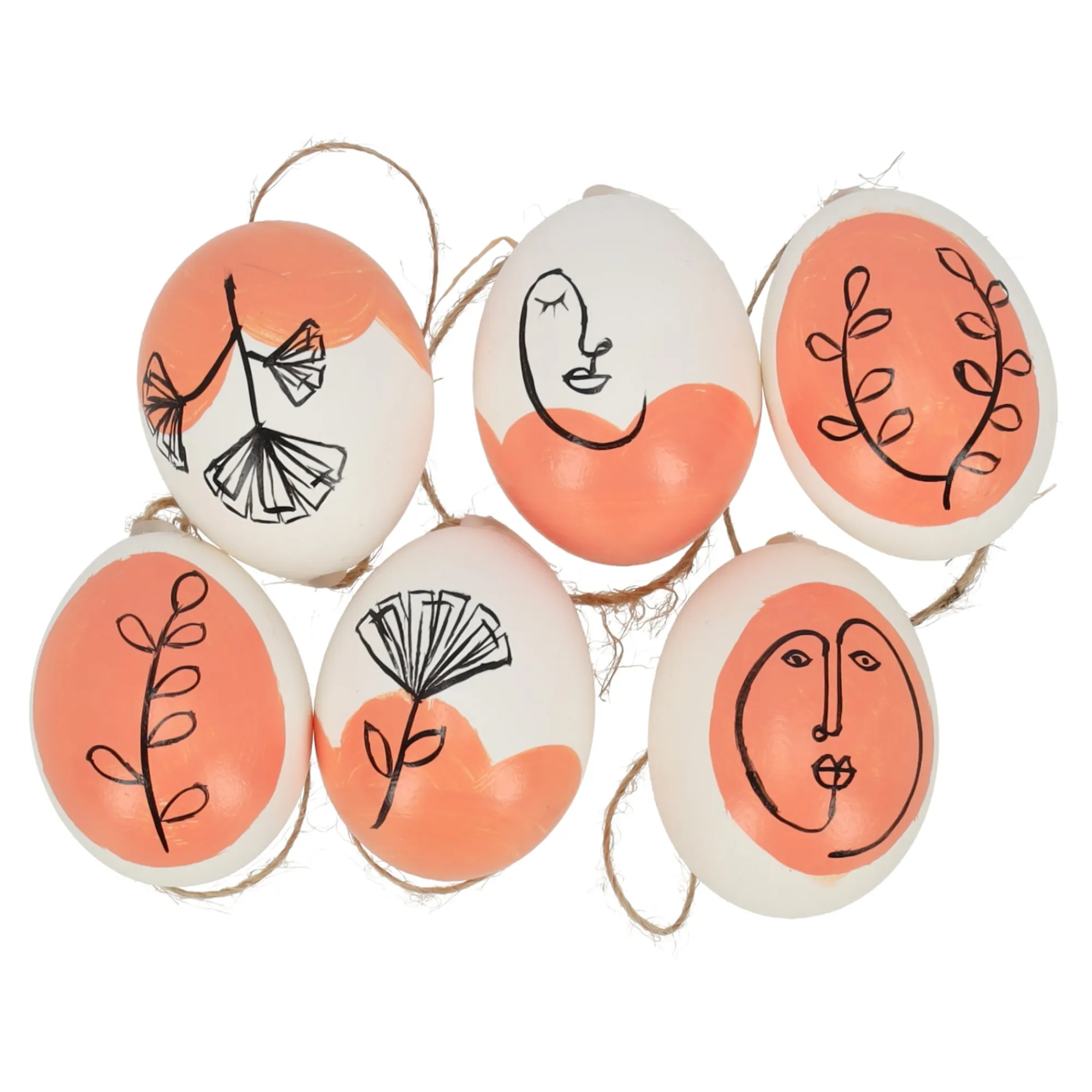 Natural Collections Pasen>Hanger ei nature oranje 6st