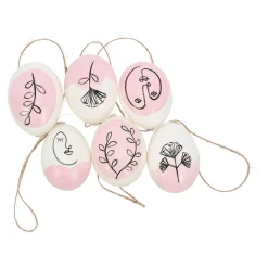 Natural Collections Pasen>Hanger ei naturel roze 6st