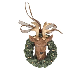 Kerstdecoratie|Kerstballen>Hanger gewei goud 10 cm