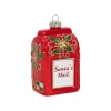 Kerstballen|Kerstdecoratie>Hanger glas brievenbus santa rood