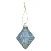 Kerstballen|Kerstdecoratie>Hanger glas diamant 9 cm blauw