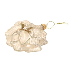 Kerstballen|Kerstdecoratie>Hanger glas kerstster champagne