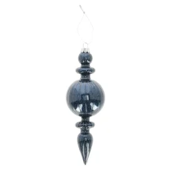 Kerstballen|Kerstdecoratie>Hanger glas pegel 21 cm blauw