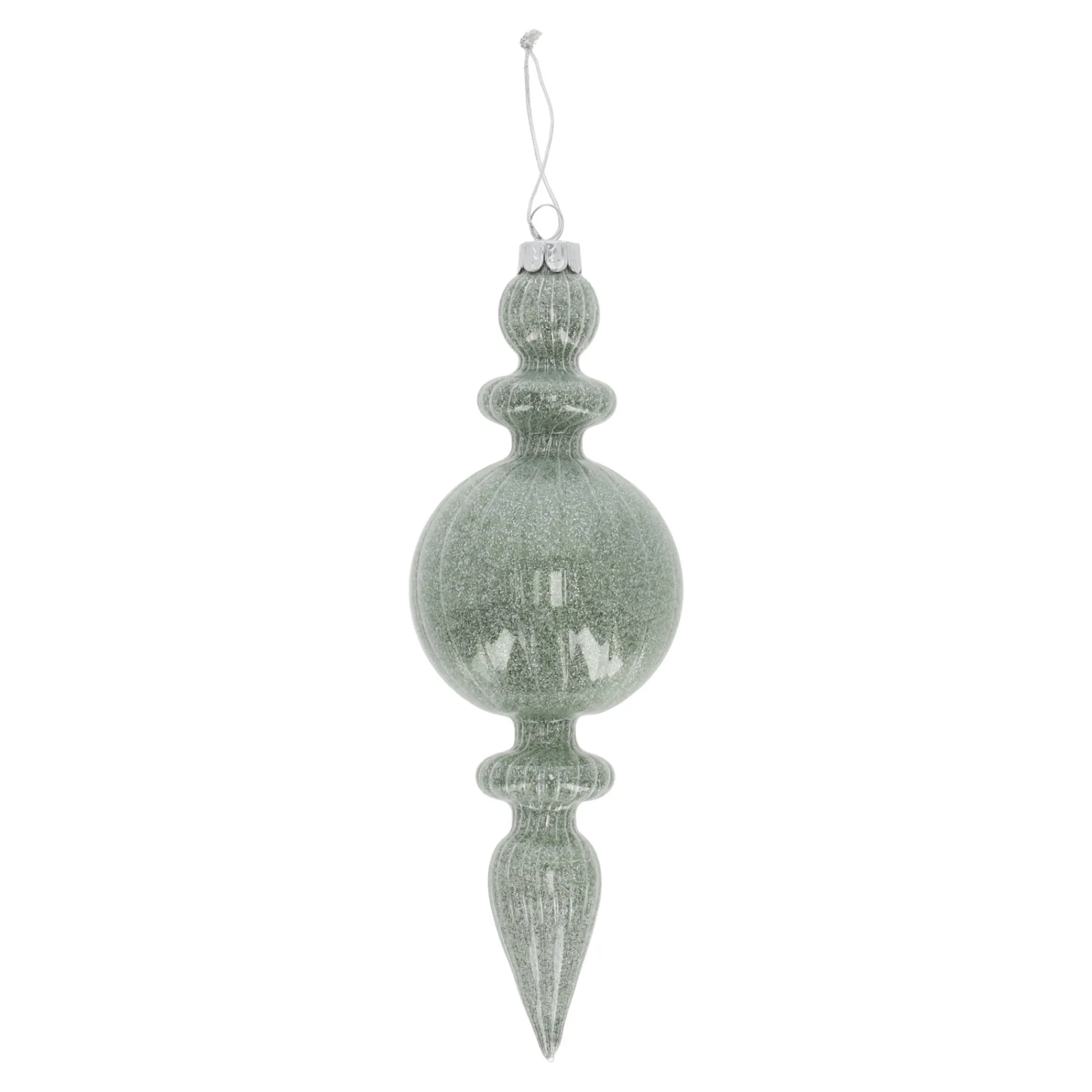 Kerstdecoratie|Kerstballen>Hanger glas pegel 21 cm groen