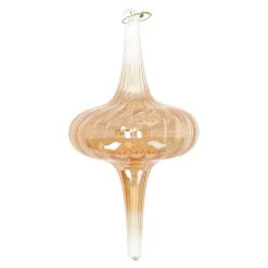 Kerstdecoratie|Kerstballen>Hanger glas pegel 16 cm koper