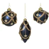 Decoris Kerstdecoratie|Kerstballen>Hanger glas pegel blauw 8 cm