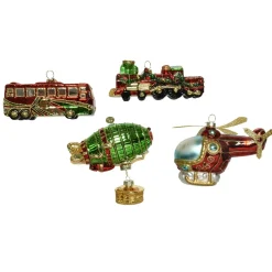 Kerstballen|Kerstdecoratie>Hanger glas voertuig 14 cm