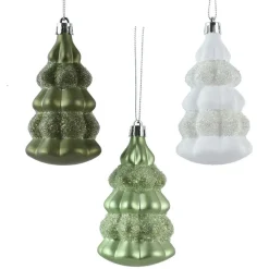 Decoris Kerstballen|Kerstdecoratie>Hanger kerstboom 9 cm groen