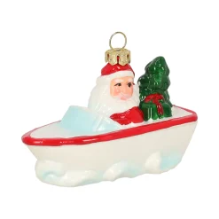 O'malley Kerstdecoratie|Kerstballen>Hanger kerstman in bad 10 x 6 cm