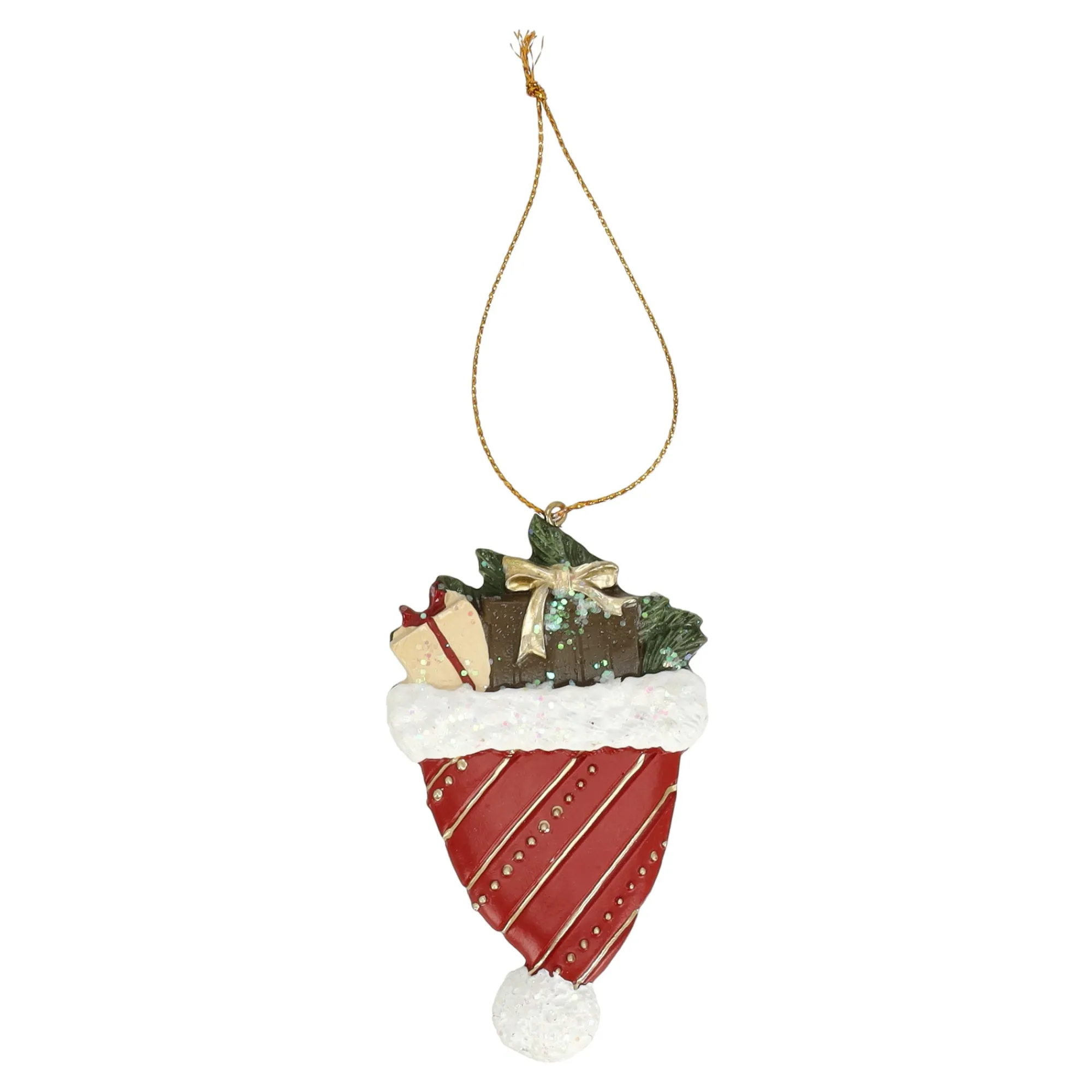 Kerstdecoratie|Kerstballen>Hanger kerstmuts rood 11cm