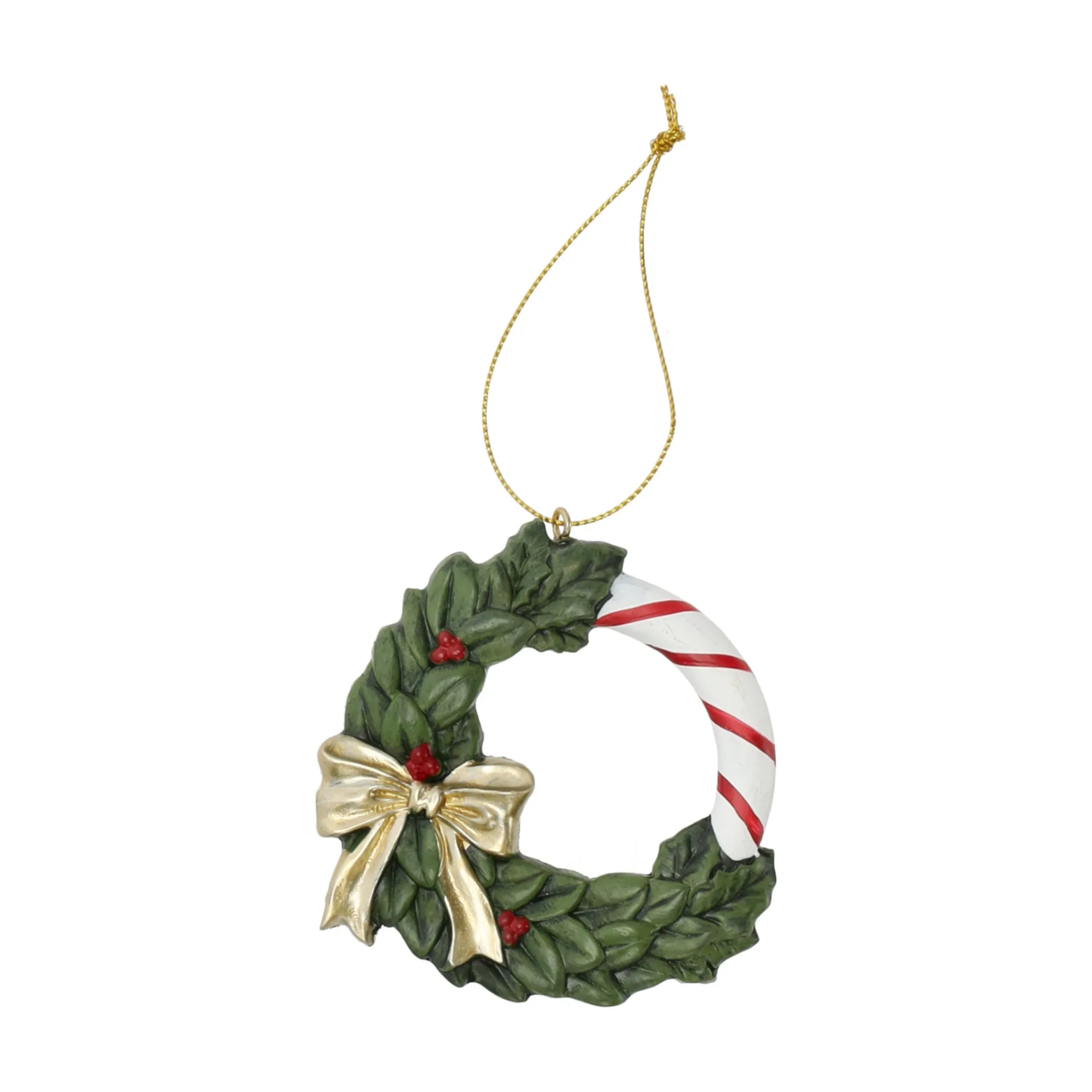 Kerstdecoratie|Kerstballen>Hanger krans groen 8 cm