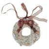 Kerstdecoratie|Kerstballen>Hanger krans wit 8 cm