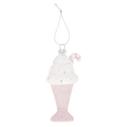 Kerstdecoratie|Kerstballen>Hanger milkshake roze 7 x 12 cm