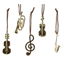 Decoris Kerstdecoratie|Kerstballen>Hanger muziek 8 cm