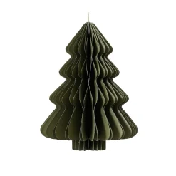 Decoris Kerstdecoratie|Kerstballen>Hanger papier boom groen 15 cm