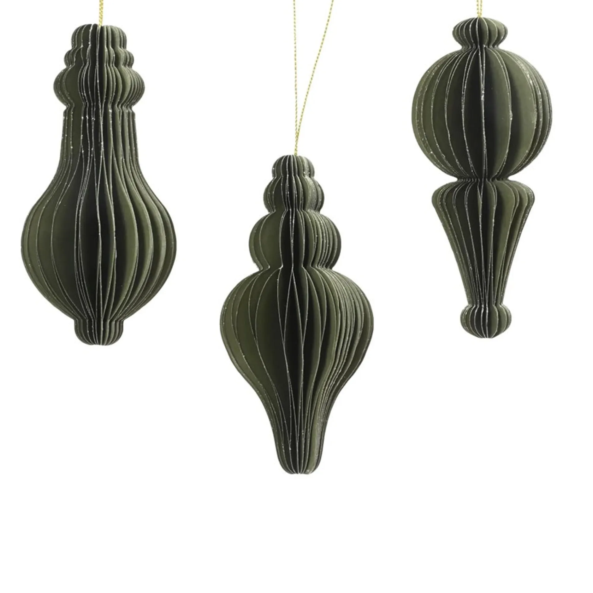Decoris Kerstballen|Kerstdecoratie>Hanger papier pegel groen 12 cm