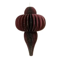 Decoris Kerstdecoratie|Kerstballen>Hanger papier pegel maroon 15 cm