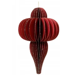 Decoris Kerstdecoratie|Kerstballen>Hanger papier pegel rood 15 cm