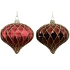 Decoris Kerstballen|Kerstdecoratie>Hanger pegel 8 cm rood