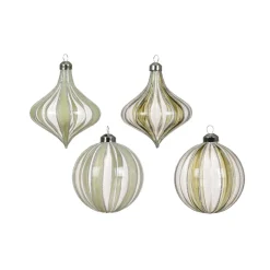 Decoris Kerstballen|Kerstdecoratie>Hanger pegel glas 8 cm